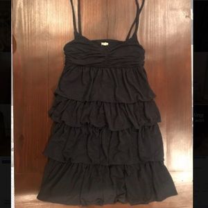 J. Crew navy tiered ruffle dress